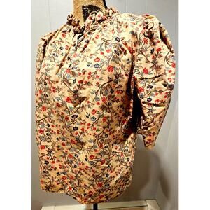 House of Harlow 1960 Floral Blouse Shirt, Puff sleeve, Half sleeve, Size M